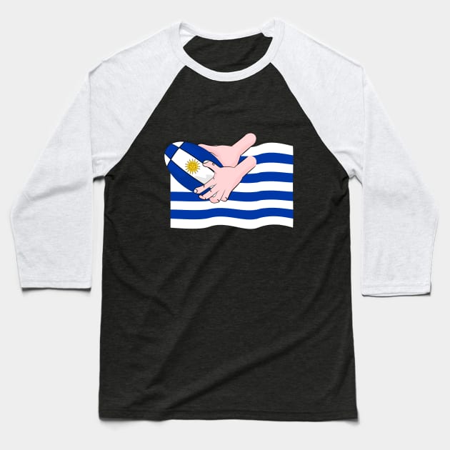 Uruguay Rugby Flag Baseball T-Shirt by mailboxdisco